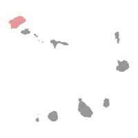 santo antao isla mapa, capa verdes ilustración. vector