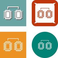 Processors Connected Icon Design vector