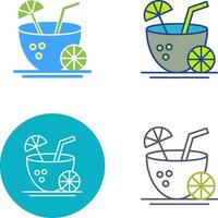 Coconut Drink Icon Design vector