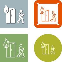 Unique Running from Fire Icon Design vector