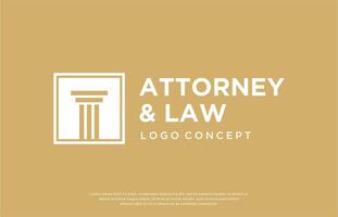 Justice law, elegant pillar attorney and law logo design template vector