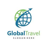 global viaje logo diseño modelo vector