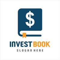 book investment, book financial logo design template vector