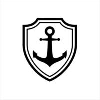 Anchor with shield logo design template vector