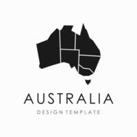 Australian map logo design template vector