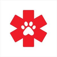 Asterisk with paw dog icon design template vector