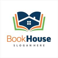 Book with house logo design template vector