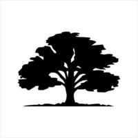 silhouette of a oak tree logo template vector