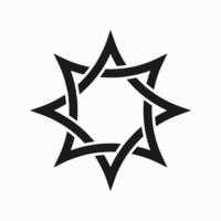 Abstract glittering symbol, eight pointed star logo design template vector
