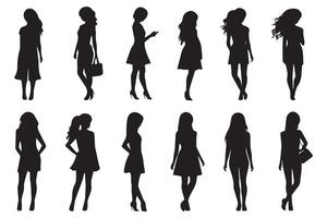 Girl Silhouette Set free design vector