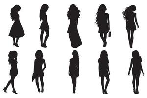 Girl Silhouette Set free design vector
