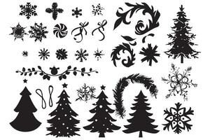 Christmas set of silhouettes pro design vector