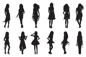 Girl Silhouette Set free design vector