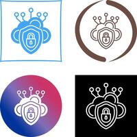 Cloud Security Icon Design vector