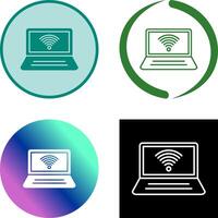 Connected Laptop Icon Design vector