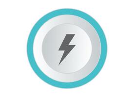 3d electric power charge charging energy on off push icon. Lightning symbol for website, mobile app, UI UX. vector