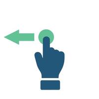 Illustration of touch screen hand gesture. left vector