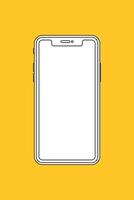 outline of smartphone drawing. elegant thin line style mobile phone design vector