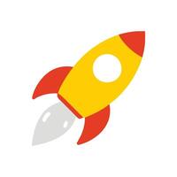 red color space rocket isolated graphic illustration vector