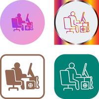 Computer Worker Icon Design vector