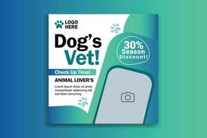 Pet shop square banner template. Promotional banner for social media post, web banner and flyer, Pet shop banner for social media post and story template vector