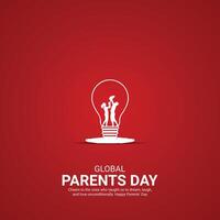 global padres día. padres día creativo anuncios diseño jun 1 . social medios de comunicación póster, , 3d ilustración. vector