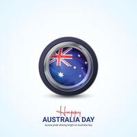 contento Australia día. Australia día creativo anuncios diseño vector