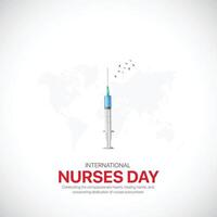 internacional enfermero día. internacional enfermero día creativo anuncios diseño. social medios de comunicación correo, , 3d ilustración. vector