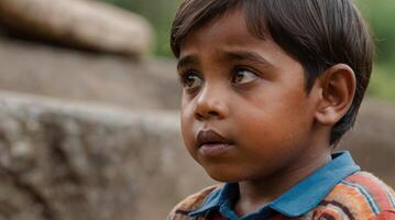 A close-up perspective, showcasing the innocence of a child photo