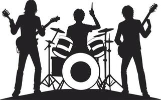 Set of silhouettes of musicians on a white background. illustration vector