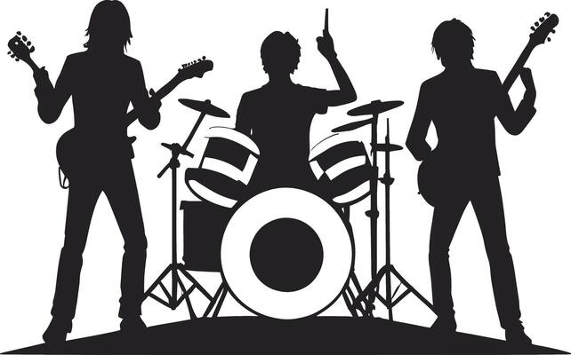 Rock Band Silhouette Vector Art, Icons, and Graphics for Free Download