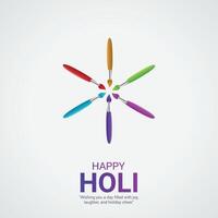 creativo ilustración de contento holi festival para social medios de comunicación anuncios vector