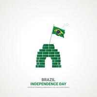 brazil independence day. brazil independence day creative ads design. social media post, , 3D illustration. vector