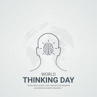 World Thinking Day. World Thinking Day creative ads design Feb 22 . social media poster, , 3D illustration. vector