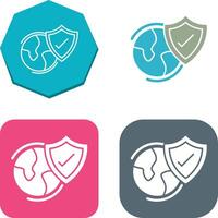 en todo el mundo seguridad icono diseño vector