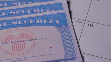 5 close up social security card ssn with urgent stamp concept video