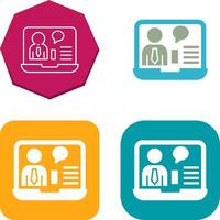 Online Job Interview Icon Design vector