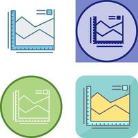 Spline Chart Icon Design vector