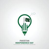 pakistan independence day. pakistan independence day creative ads design. post, , 3D illustration. vector