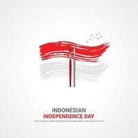 Indonesia independencia día. Indonesia independencia día creativo anuncios diseño. 3d ilustración. vector