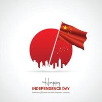 china independence day. china independence day creative ads design. social media post, , 3D illustration. vector