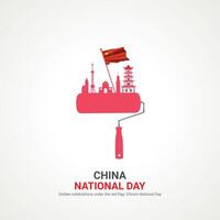 china national day. china national day creative ads design 1 Oct . , 3D illustration. vector