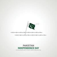 pakistan independence day. pakistan independence day creative ads design. post, , 3D illustration. vector