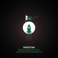 Pakistán independencia día. Pakistán independencia día creativo anuncios diseño. correo, , 3d ilustración. vector