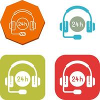 24 Hours Support Icon Design vector