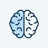 Brain icon template. Simple brain flat design vector