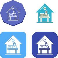 Work At Home Icon Design vector