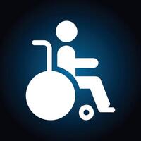 paciente sentado en silla de ruedas icono vector