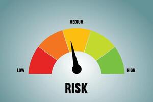 risk concept on speedometer vector