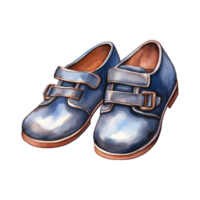 Watercolor Illustration of Children Shoes png